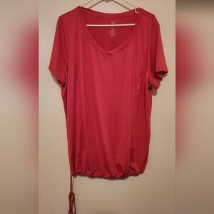 Livi Active Pink Tie Front Relaxed Blouse